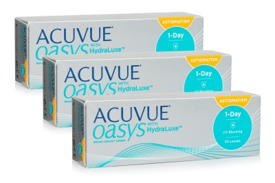 Image of Acuvue Oasys 1-Day with HydraLuxe for Astigmatism (90 Linsen)