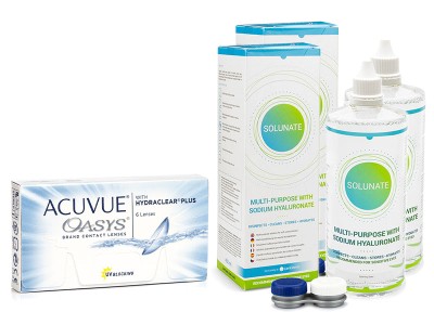 Image of Acuvue Oasys (6 Linsen) + 2 x Solunate Multi-Purpose 400 ml mit Behälter