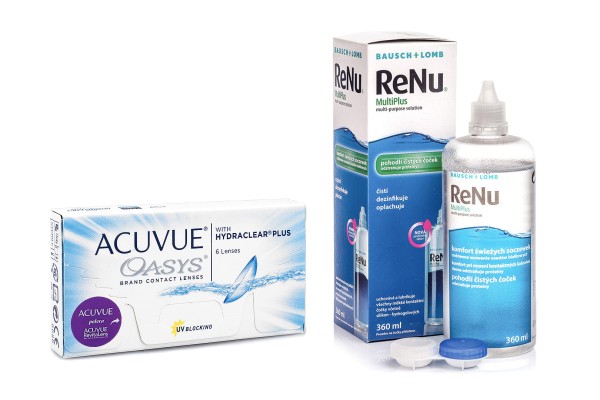 Acuvue Oasys (6 čoček) + ReNu MultiPlus 360 ml s pouzdrem