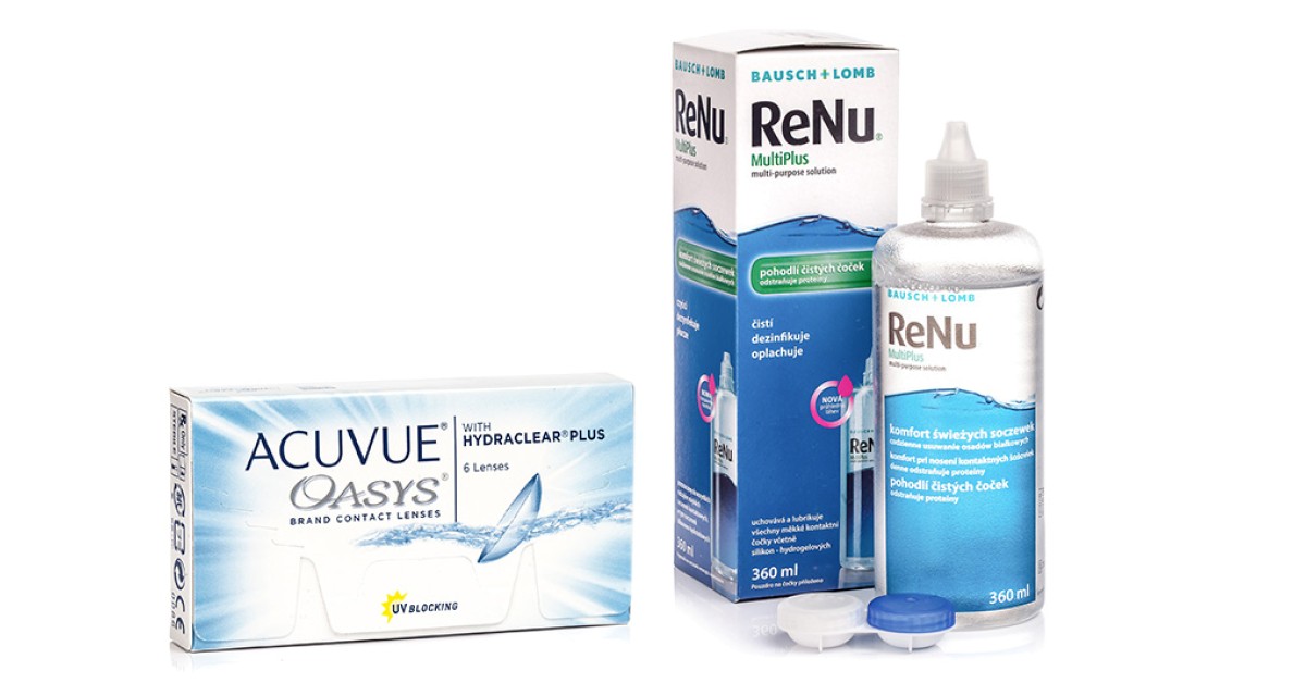 Acuvue Oasys (6 lenses) + ReNu MultiPlus 360 ml with case