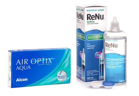 Air Optix Aqua (6 čoček) + ReNu MultiPlus 360 ml s pouzdrem