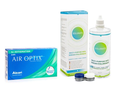 Image of Air Optix for Astigmatism (3 Linsen) + Solunate Multi-Purpose 400 ml mit Behälter