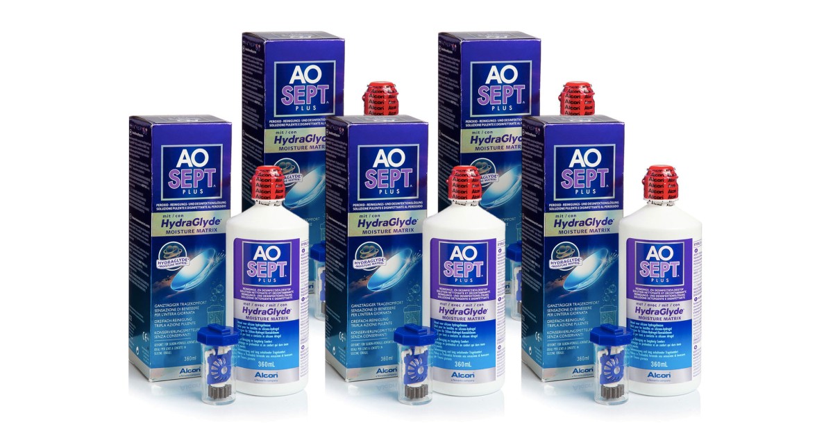 AOSEPT PLUS mit Hydraglyde 5 x 360 ml mit Behälter