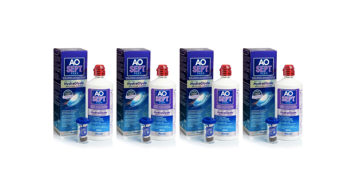 AOSEPT PLUS mit Hydraglyde 4 x 360 ml mit Behälter