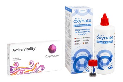 Image of Avaira Vitality (6 Linsen) + Oxynate Peroxide 380 ml mit Behälter