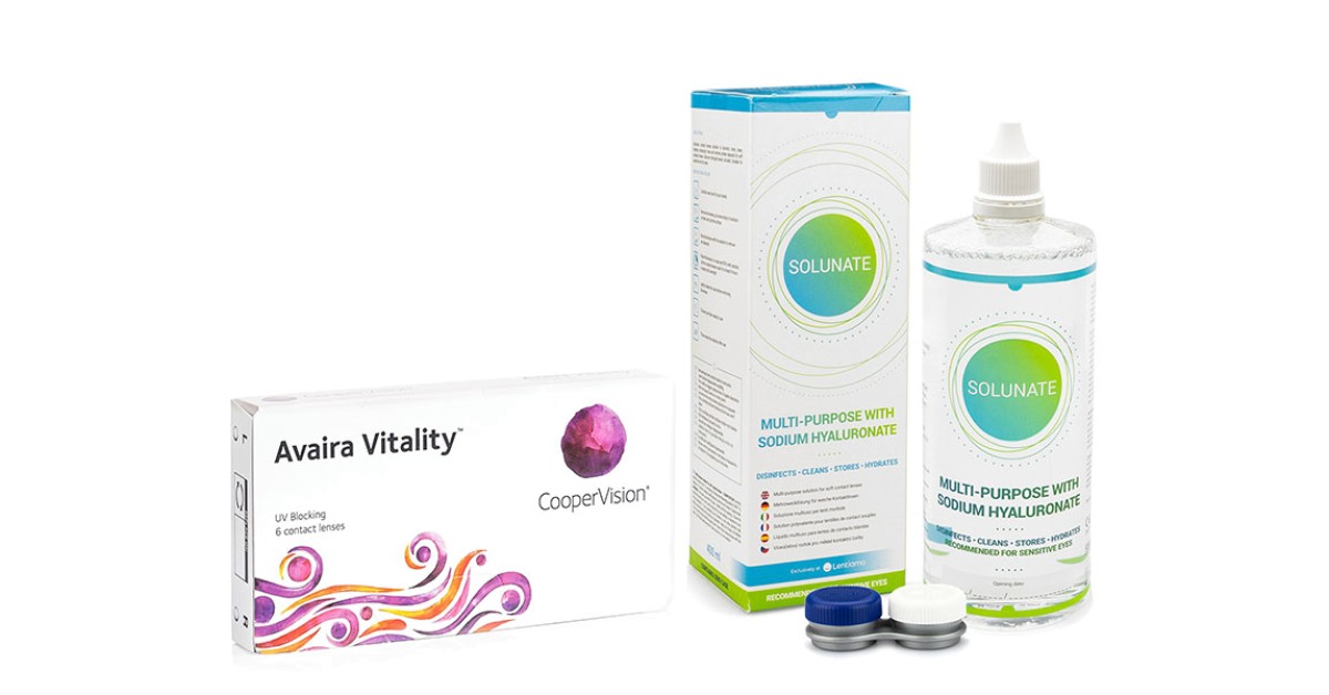 Avaira Vitality (6 lenses) + Solunate Multi-Purpose 400 ml with case