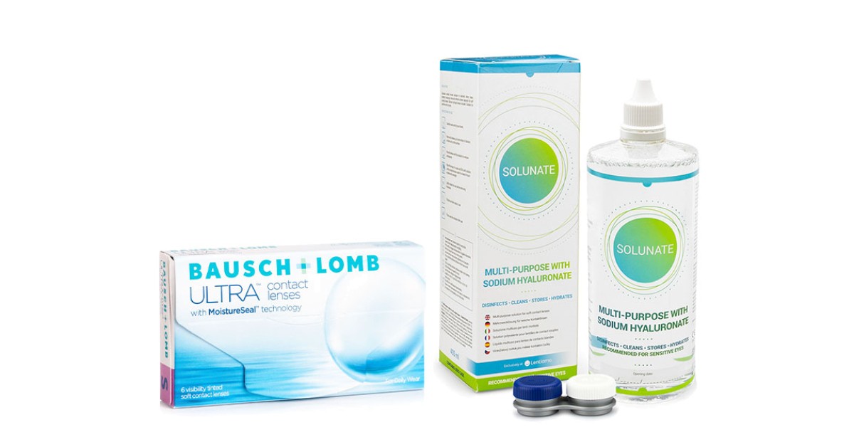 Bausch + Lomb ULTRA (6 Linsen) + Solunate Multi-Purpose 400 ml mit Behälter