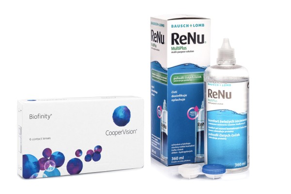 Biofinity (6 čoček) + ReNu MultiPlus 360 ml s pouzdrem