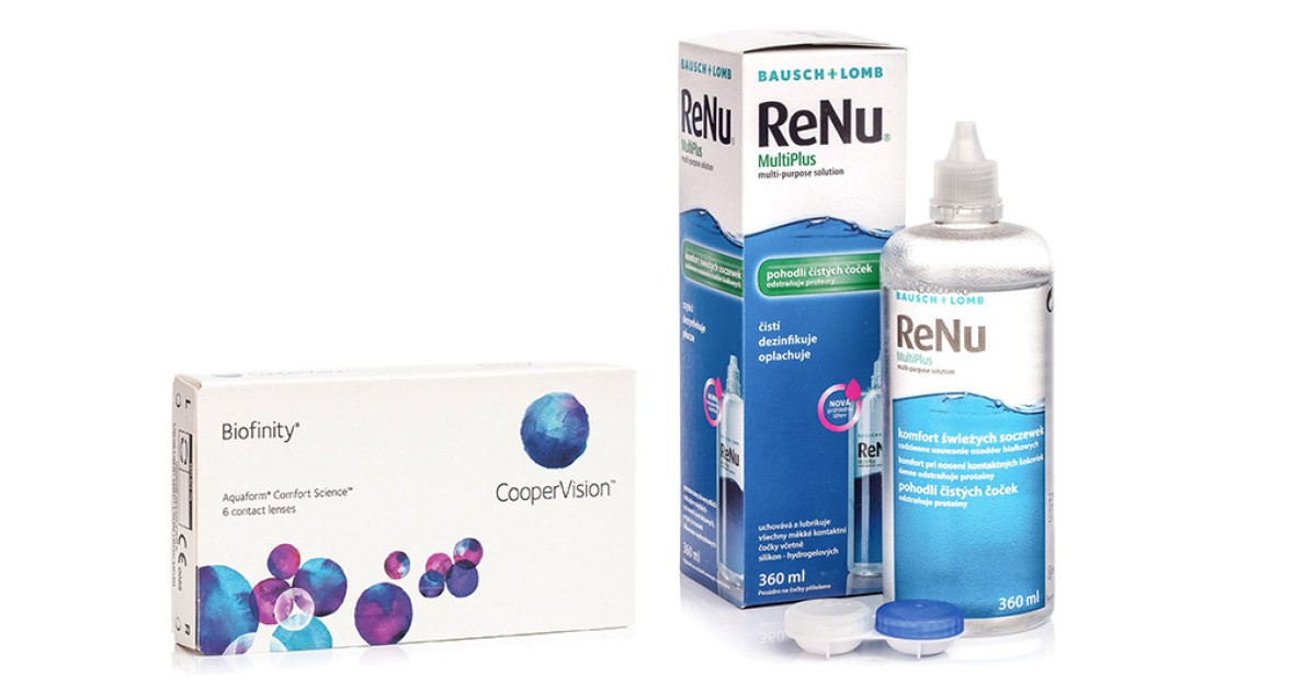 Image of Biofinity (6 Linsen) + ReNu MultiPlus 360 ml mit Behälter