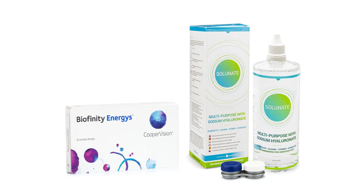 Image of Biofinity Energys (6 Linsen) + Solunate Multi-Purpose 400 ml mit Behälter