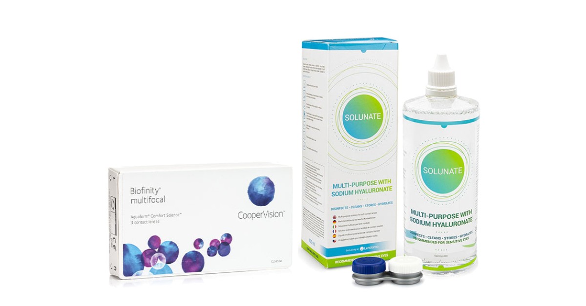 Image of Biofinity Multifocal (3 Linsen) + Solunate Multi-Purpose 400 ml mit Behälter