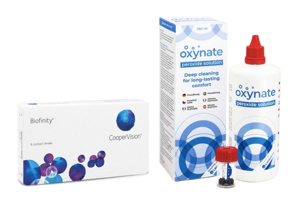 Biofinity (6 čoček) + Oxynate Peroxide 380 ml s pouzdrem