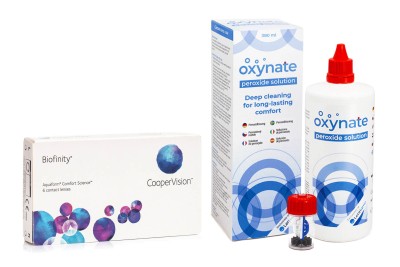 Image of Biofinity (6 Linsen) + Oxynate Peroxide 380 ml mit Behälter