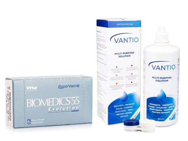 Biomedics 55 Evolution (6 čoček) + Vantio Multi-Purpose 360 ml s pouzdrem