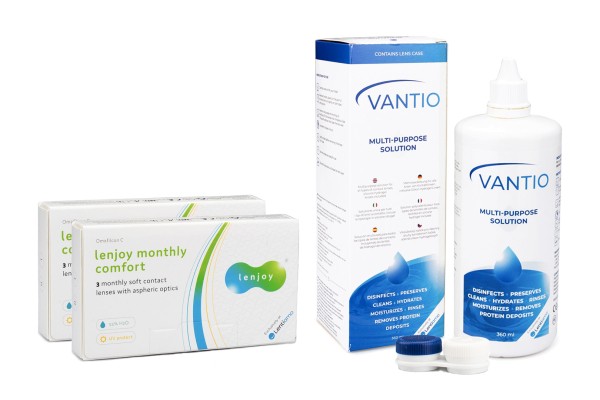 Lenjoy Monthly Comfort (6 čoček) + Vantio Multi-Purpose 360 ml s pouzdrem