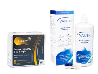 Lenjoy Monthly Day & Night (6 čoček) + Vantio Multi-Purpose 360 ml s pouzdrem