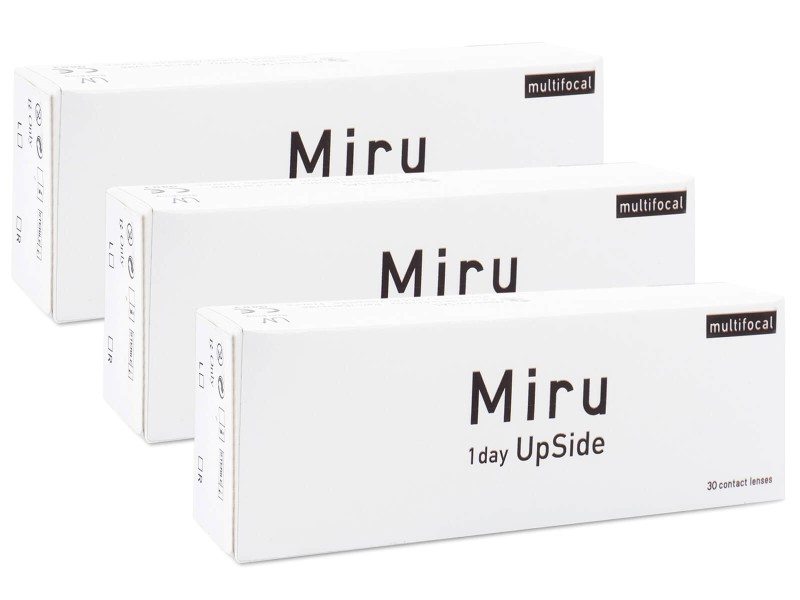 Miru 1 day UpSide multifocal (90 šošoviek) - jednodenné kontaktné šošovky, silikón-hydrogélové multifokálne športové, Midafilcon A