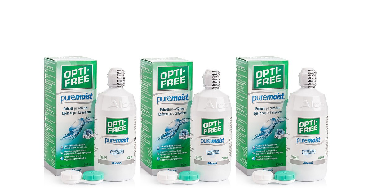 OPTI-FREE PureMoist 3 x 300 ml med linsetuier