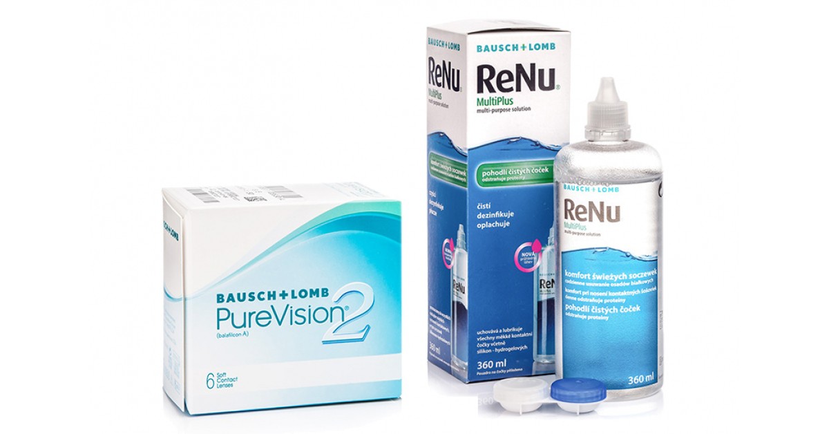 PureVision 2 (6 linser) + ReNu MultiPlus 360 ml med linsetui