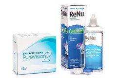 PureVision 2 (6 čoček) + ReNu MultiPlus 360 ml s pouzdrem