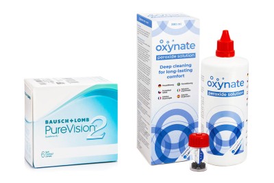 Bausch & Lomb PureVision 2 (6 čoček) + Oxynate Peroxide 380 ml s pouzdrem