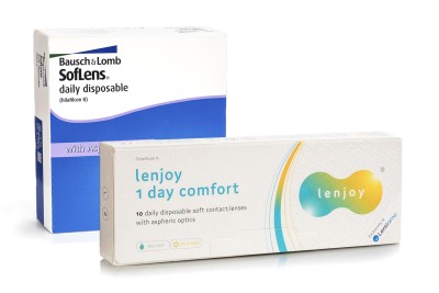 Bausch & Lomb SofLens Daily Disposable (90 čoček) + Lenjoy 1 Day Comfort (10 čoček)